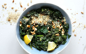 Recipe: Creamy Vegan Parmesan & Pine Nut Kale