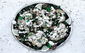Recipe: Cauliflower Steaks with Goat’s Cheese & Pine Nuts