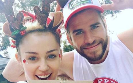 Miley Cyrus with her fiancé Liam Hemsworth. Picture: Instagram.com