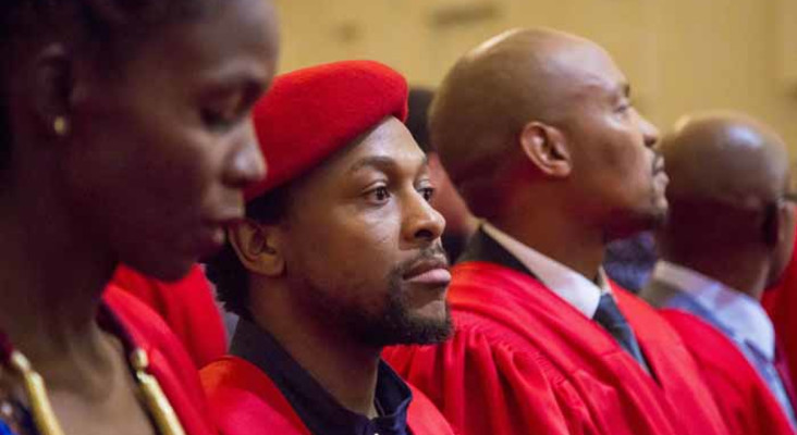  <i>Economic Freedom Fighters’ national spokesperson Mbuyiseni Ndlozi graduated with his PhD on Tuesday 5 December 2017. Picture: Thomas Holder/EWN</i>
