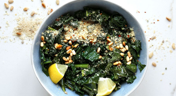 Recipe: Creamy Vegan Parmesan & Pine Nut Kale