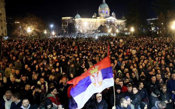 Serbian opposition marches in support of arrested protesters