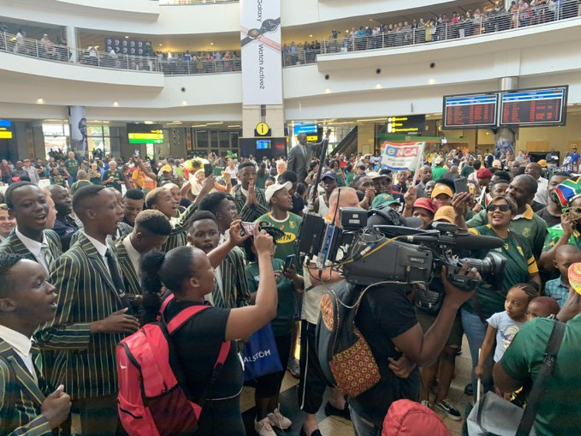 First Group Of Springboks Arrive Home