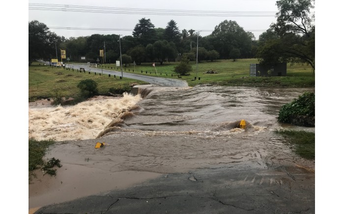 The Braamfontein Spruit along River Road in Bryanston overflowed following heavy rain in the area. Picture: Supplied