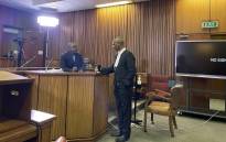 State witness Thabo Mosia with the Defence's Malaselo Teffo. Picture: Kgomotso Modise/Eyewitness News.