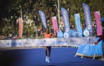 FILE: 2018 Cape Town marathon winner Stephen Mokoka crosses the finish line. Picture: Cindy Archillies/Eyewitness News