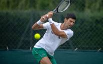 Serbia's Novak Djokovic practices on the Aorangi Practice Courts at The All England Tennis Club in Wimbledon, south-west London, on June 27, 2021, ahead of the start of the 2021 Wimbledon Championships tennis tournament. Picture: AELTC/David Gray/POOL/AFP