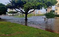 Marine Parade outside Grosvenor Court on the KwaZulu-Natal coast was hit by severe flooding on 22 May 2022. Picture: Garrith Jamieson/ALS Ambulance Service
