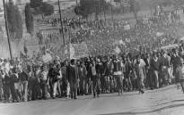 FILE: Students demonstrate in protest against having to use Afrikaans at school, in Soweto, in August 1976. Picture: AFP