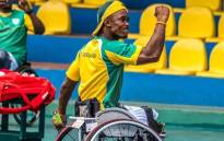 Alwande Sikhosana was crowned wheelchair tennis men's champion at the Africa Para Games in Accra, Ghana on Sunday, 10 September 2014. Picture: TennisSA/Twitter.