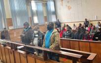 The bail application for accused number 1, Sipho Mkhatshwa, is being heard on 22 July 2022. He is joined by his two co-accused, Philemon Lukhele and Albert Gama. Picture: Mbhele Buhle/Eyewitness News.