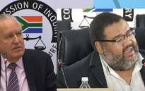 A composite of screengrabs of British MP Lord Peter Hain and former Bain partner Athol Williams giving evidence at the state capture inquiry on 24 March 2021. Picture: SABC/YouTube