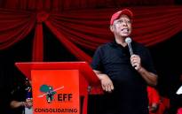 Economic Freedom Fighters (EFF) president Julius Malema addresses supporters at the Maluti civic centre at Matatiele in the Eastern Cape during the party's Women's Day event on 9 August 2022. Picture: @EFFSouthAfrica/Twitter