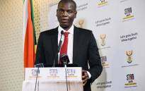 Justice and Correctional Services Minister Ronald Lamola addresses the media in Pretoria during a virtual Cabinet briefing on 6 August 2020. Picture: @GovernmentZA/Twitter. 