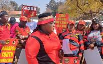 Cosatu members in Pretoria on Friday, 12 August 2022, ahead of their march to the Union Buildings. Picture: Cosatu/Twitter