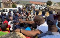Residents of Naturena had a standoff with police on 19 September 2023 as they resisted City Power's cut-off operation. Picture: Eyewitness News/Thabiso Goba