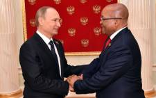 Russian president, Vladimir Putin and President Jacob Zuma. Picture: GCIS.