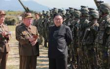 FILE: North Korea leader Kim Jong Un presides over a target strike exercise conducted by the special operation forces of the Korean People's Army (KPA) at an undisclosed location. Picture: AFP