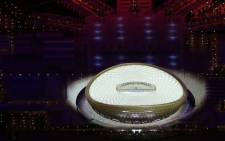 This handout picture released by the Supreme Committee for Delivery and Legacy shows a scale model of the Lusail stadium for the world cup 2022 during the unveiling of its design in Doha on 15 December 2018. Picture: AFP