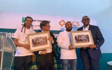 US activist Forest Whitaker is pictured with young peacemakers in Cape Town on 14 November 2019. Picture: Kaylynn Palm/EWN
