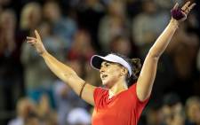Bianca Andreescu of Canada celebrates her victory against Venus Williams of the US during their women's singles quarter-final match at the ASB Classic tennis tournament in Auckland on 4 January 2019. Picture: AFP