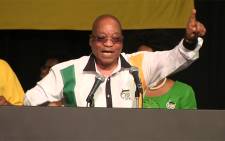 President Jacob Zuma leads delegates in song as he closes NGC. Picture: Kgothatso Mogale/EWN