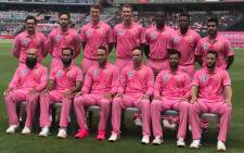 The Proteas beat Sri Lanka in the third one-day international in their pink jerseys to raise awareness against cancer. Picture: @OfficialCSA.