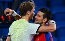 Alexander Zverev and Novak Djokovic after their Olympic semifinal match on 30 July 2021. Zverev won 1-6, 6-3, 6-1. Picture: @atptour/Twitter