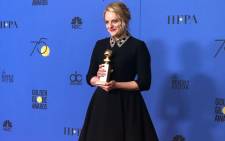 Elisabeth Moss won the award for best performance by an actress in a series for her role in the Handmaid’s Tale at the Golden Globes on Sunday 7 January 2018. Picture: Twitter/@goldenglobes