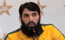 FILE: Pakistan's cricket coach Misbah-ul-Haq speaks during a press conference in Lahore on 11 January 2021. Picture: AFP