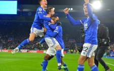 Leicester players celebrate their goal against Liverpool in their English Premier League match on 28 December 2021. Picture: @LCFC/Twitter