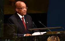 President Jacob Zuma addressing the 70th session of the United Nations General Assembly (UNGA70) on 28 September 2015. Picture: GCIS.