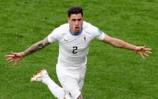 Uruguay's Jose Gimenez celebrates scoring the team's first goal against Egypt in the 2018 Fifa World cup on 15 June 2018. Picture: Reuters 