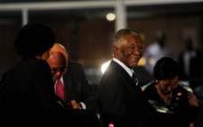 Former president Thabo Mbeki during a break in proceedings at the Seriti Commission of Inquiry where he is testifying in Pretoria on 17 July 2014. Picture: Sapa.