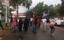Bus drivers picketing at the bus depot in Salvokop, Pretoria. Mia Lindeque/EWN.