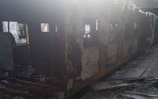 FILE: The wreckage of a train at the Cape Town train station following a fire on 21 July 2018. Picture: Prasa
