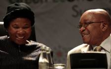 File picture: Mineral Resources Minister Susan Shabangu speaks to President Jacob Zuma during a 2010 conference. Picture: SAPA.