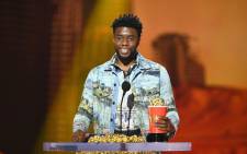 Actor Chadwick Boseman accepts the best performance in a movie award for 'Black Panther' onstage during the 2018 MTV Movie And TV Awards ain Santa Monica, California. Picture: AFP