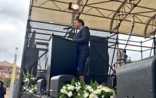 Former First Lady Graca Machel pays tribute to the late Winnie Madikizela-Mandela at a memorial service at the Constitution Hill in Johannesburg on 9 April 2018. Picture: Katleho Sekhotho/EWN.