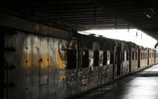 FILE: A torched Metrorail train. Picture: Cindy Archillies/EWN