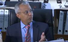 A screengrab of Anoj Singh appearing at the state capture inquiry on 17 June 2021. Picture: SABC/YouTube