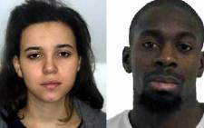 This comabination of images released on 9 January, 2015 by the French police shows Hayat Boumeddiene (L) and Amedy Coulibaly (R), suspected of being involved in the killing of a policewoman in Montrouge on 8 January. Picture: AFP. 
