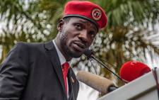 FILE: Singer turned politician Robert Kyagulanyi, also known as Bobi Wine speaks during a press conference, held at his home in Magere in the outskirts of Kampala, on 24 July 2019. Picture: AFP