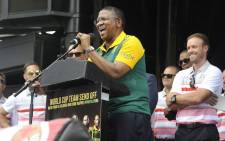 FILE: Minister of Sports, Fikile Mbalula, speaking during a ceremony ahead of Proteas's send-off to the Cricket World Cup. Picture:  RSA Min of Sport @MbalulaFikile.