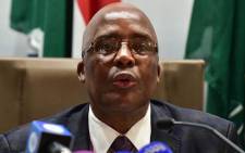 Minister of Health Aaron Motsoaledi briefs the media on 5 June 2018 on the status of healthcare in the country. Picture: GCIS.