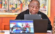 FILE: President Cyril Ramaphosa held the first virtual meeting with the national command council on COVID-19 to assess progress and challenges on the implementation of the nationwide lockdown. Picture: Twitter/PresidencyZA