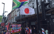 Rugby fans in Brighton ahead of the Springboks opening match against Japan share their rugby regalia creations on 19 September, 2015. Picture: Vumani Mkhize/EWN.