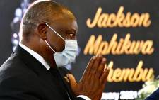 President Cyril Ramaphosa delivered the eulogy at the late Jackson Mthembu's funeral in Emalahleni on Sunday, 24 January 2021. Picture: GCIS.