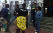 ANCYL members gather in Salt River ahead of their protest to the Western Cape legislature on 27 August 2012. Picture: Carmel Loggenberg/EWN
