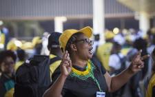 ANC delegates sing and dance outside the plenary at ANC’s 54th national conference. Picture: Thomas Holder/EWN